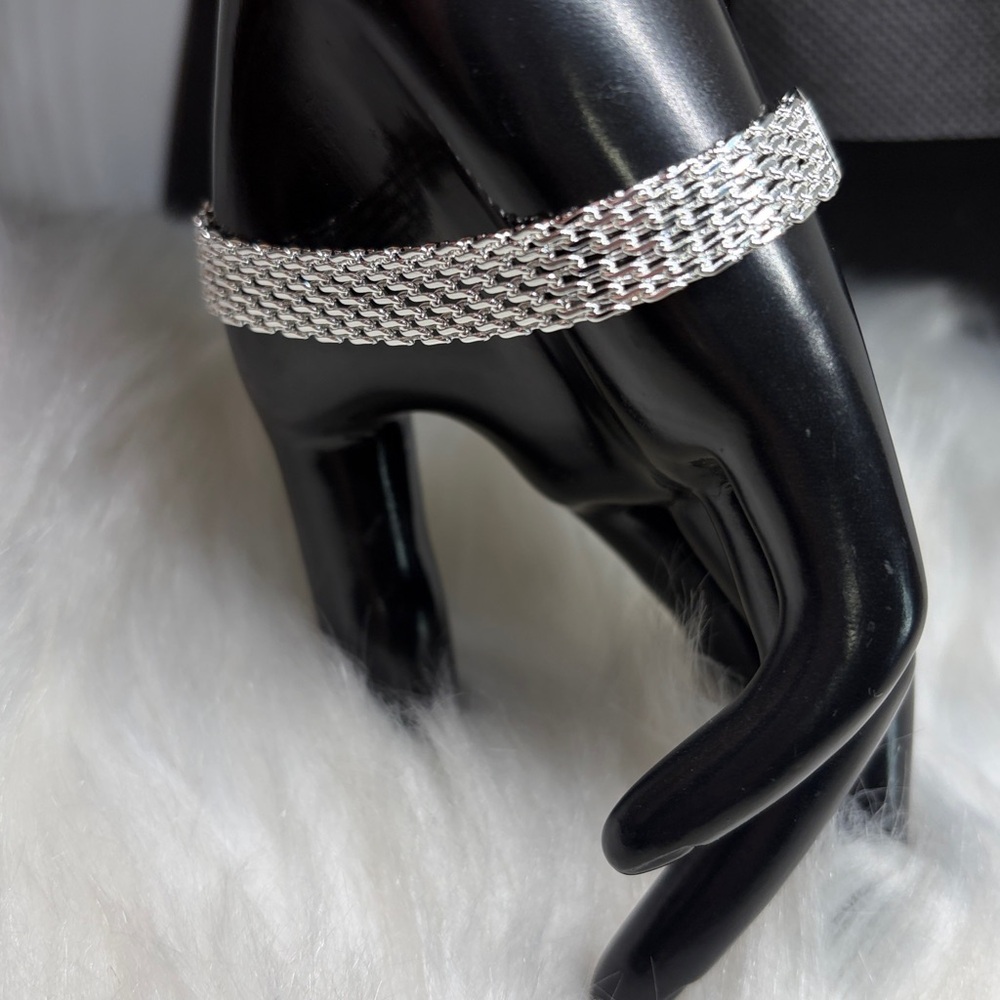 925 Sterling Silver Multi-Strand Mesh Bracelet Quiet Luxury Layered Chain - Picture 5 of 7